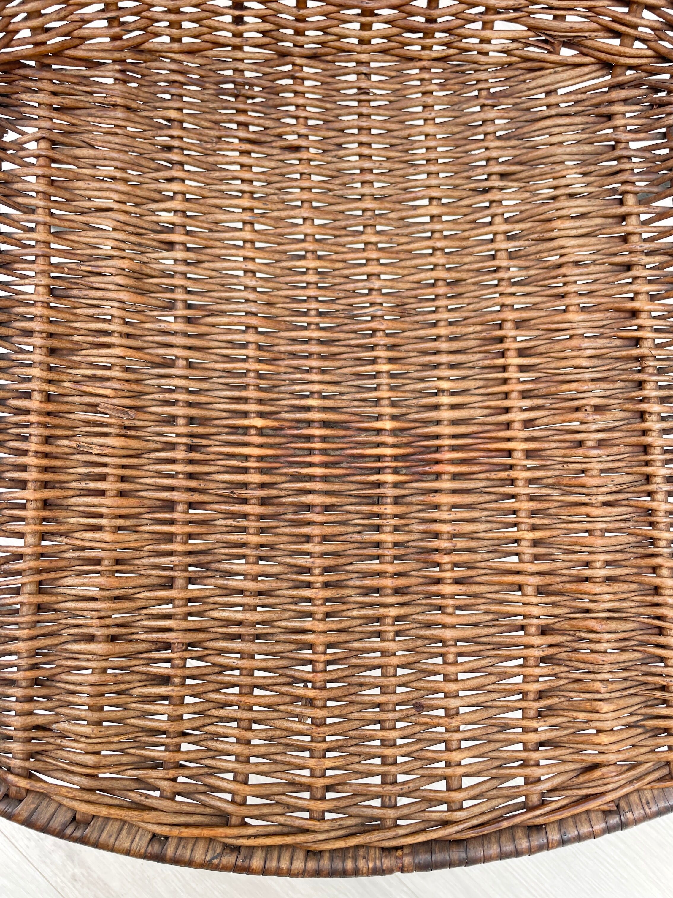 Vintage chair in wicker and metal circa 1950