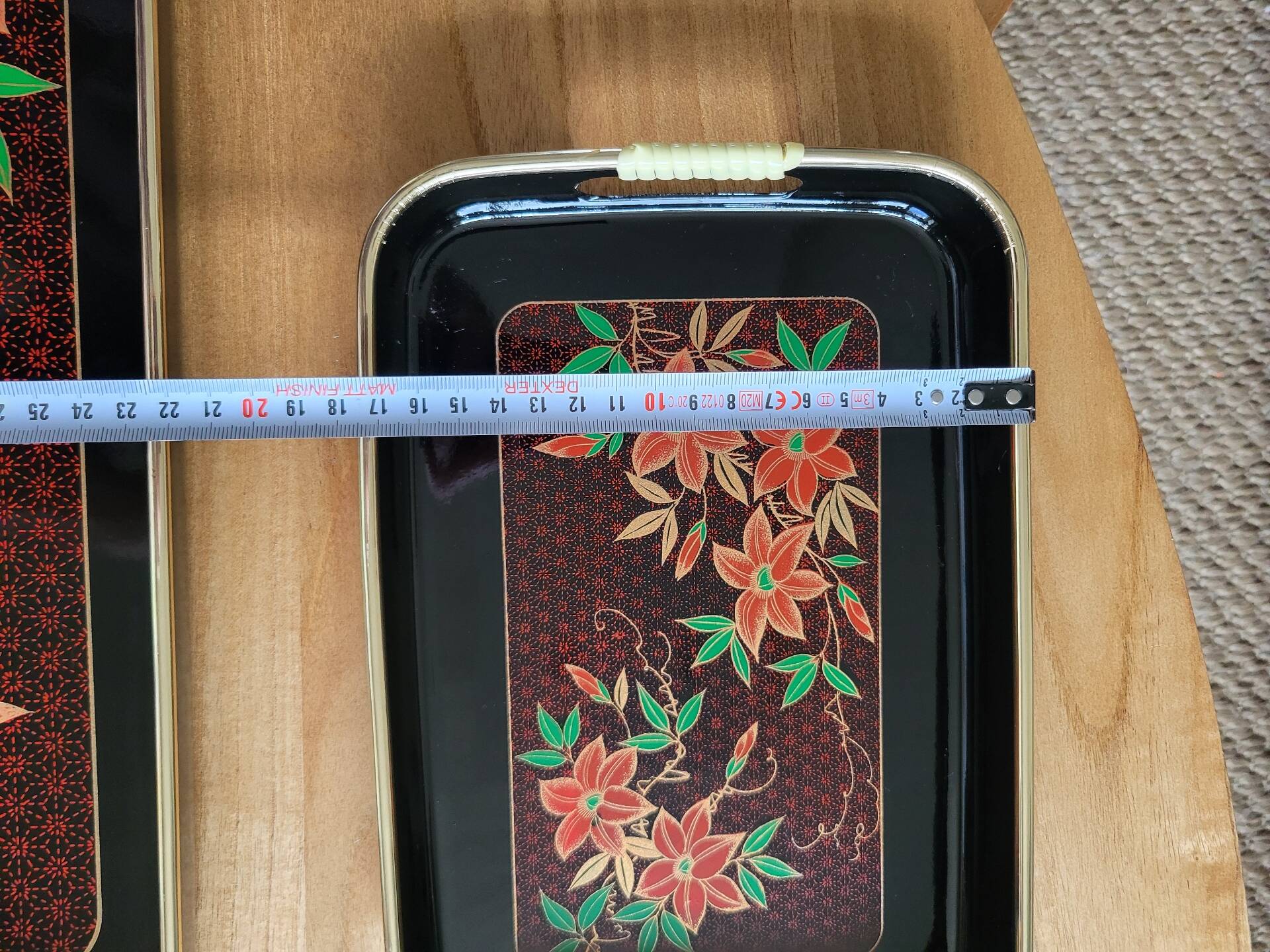 Set of Three Japanese Lacquered Plastic Trays ESIA 1970s