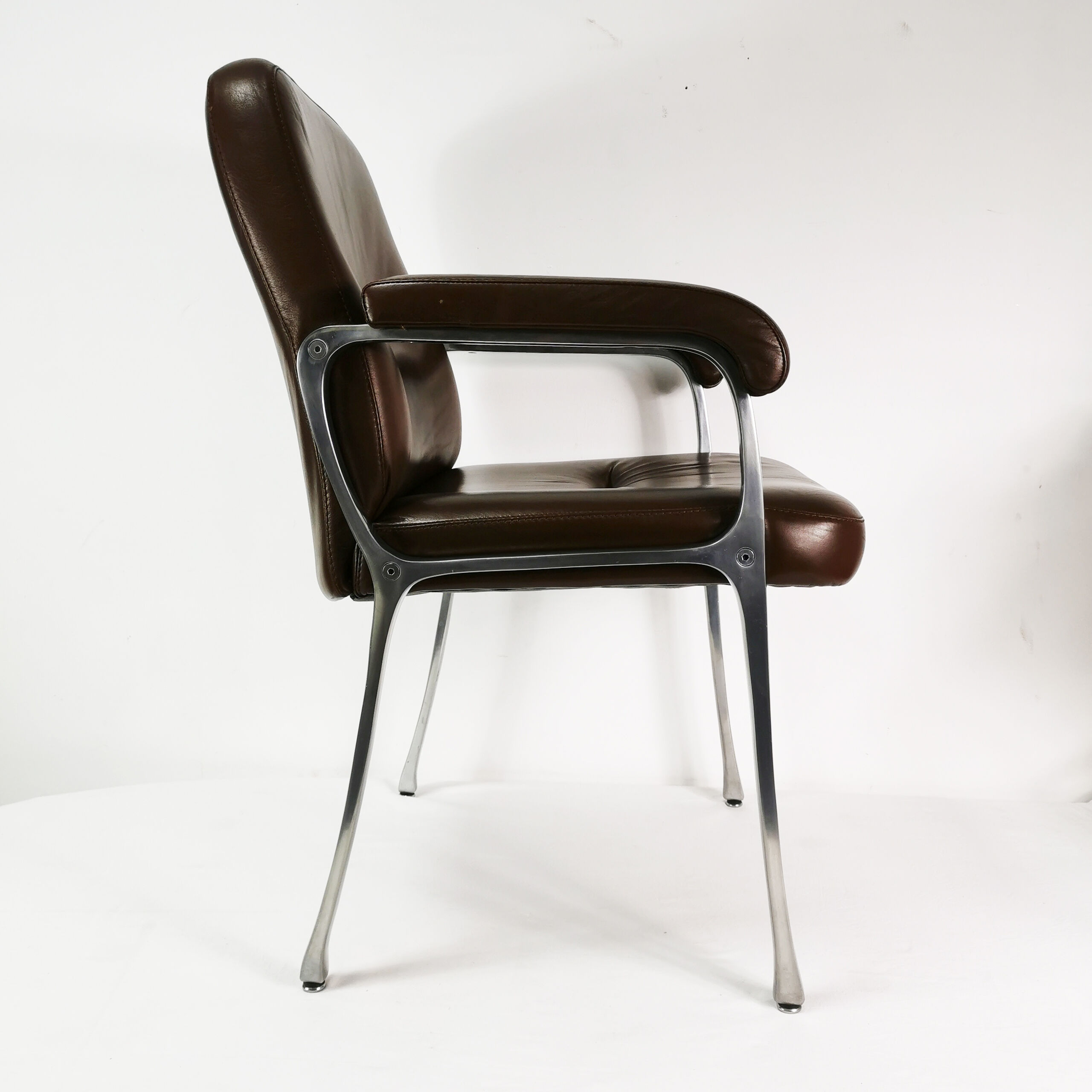 Modernist leather desk chair, germany, 1970s