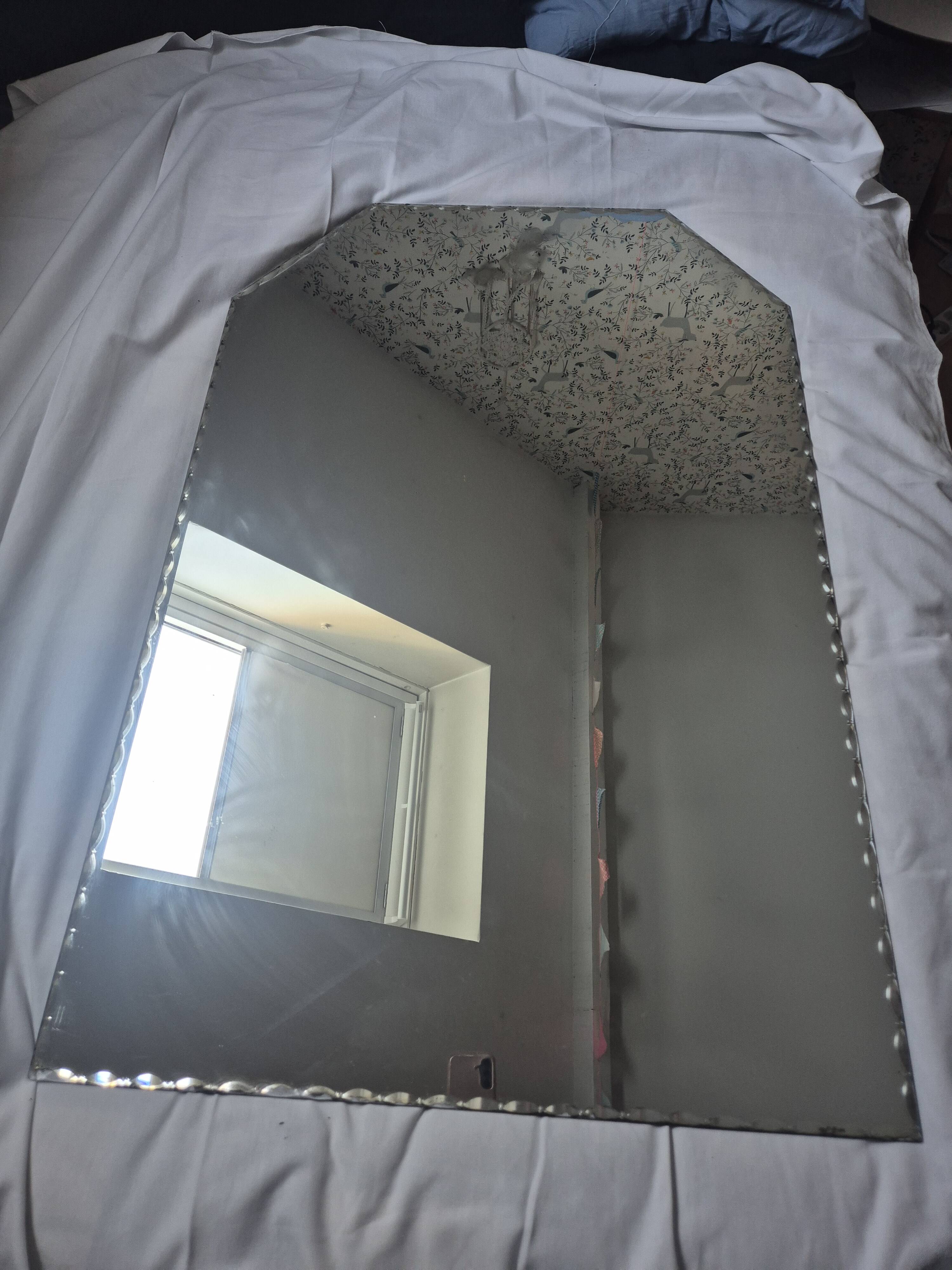 Rare Grand Mirror Vintage 1950 ✨ – Bevelled Edges – 105x69 cm