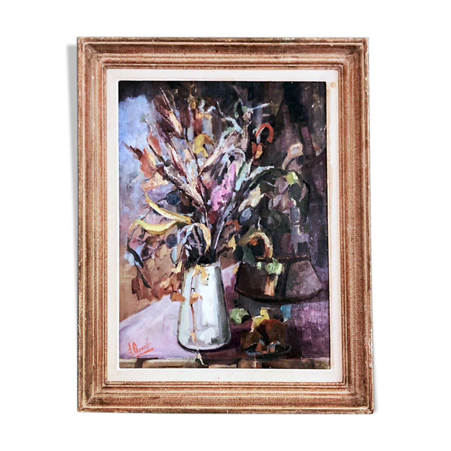 Tableau nature morte signé J.Ouvrier