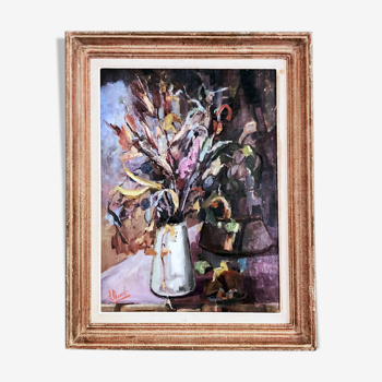 Still life painting signed J.Ouvrier