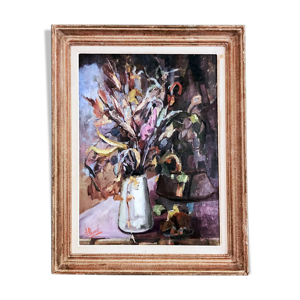 Tableau nature morte signé J.Ouvrier