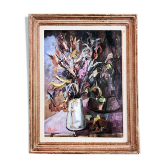 Tableau nature morte signé J.Ouvrier