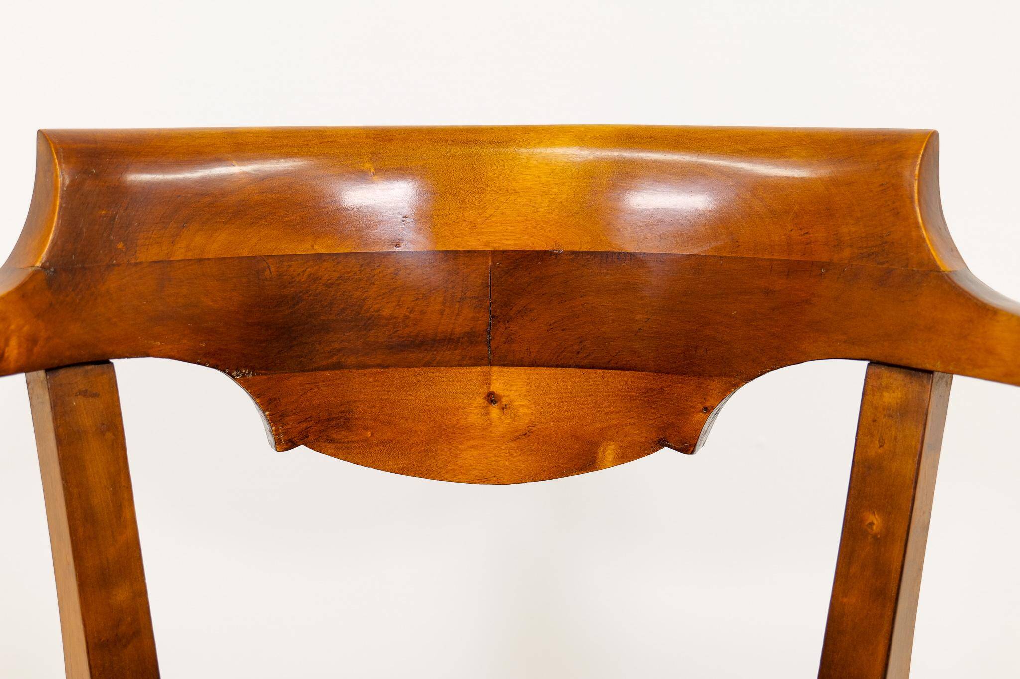 Swedish office chair in lacquered birch, mahogany brown, Sweden, 1920s.