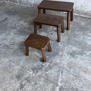 Nest of oak tables – set of 3