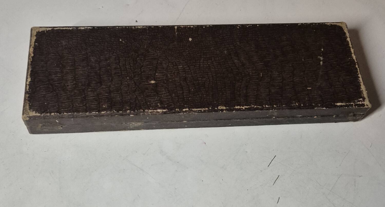 vintage metal silver-plated & bakelite salad service 28cm antique box