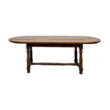 Grande table ancienne ovale en chêne massif – Circa 1900