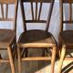 Set of 5 beech wood bistro chairs from the 1950s