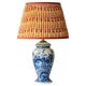 Vintage Table Lamp in Delft Style, Hand-Painted Blue and White, Ram Arnhem, New Shade