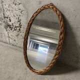 70s wicker mirror