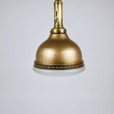 Art Nouveau pendant lamp in brass and glass from the 1920s, ceiling light, Jena, Germany.