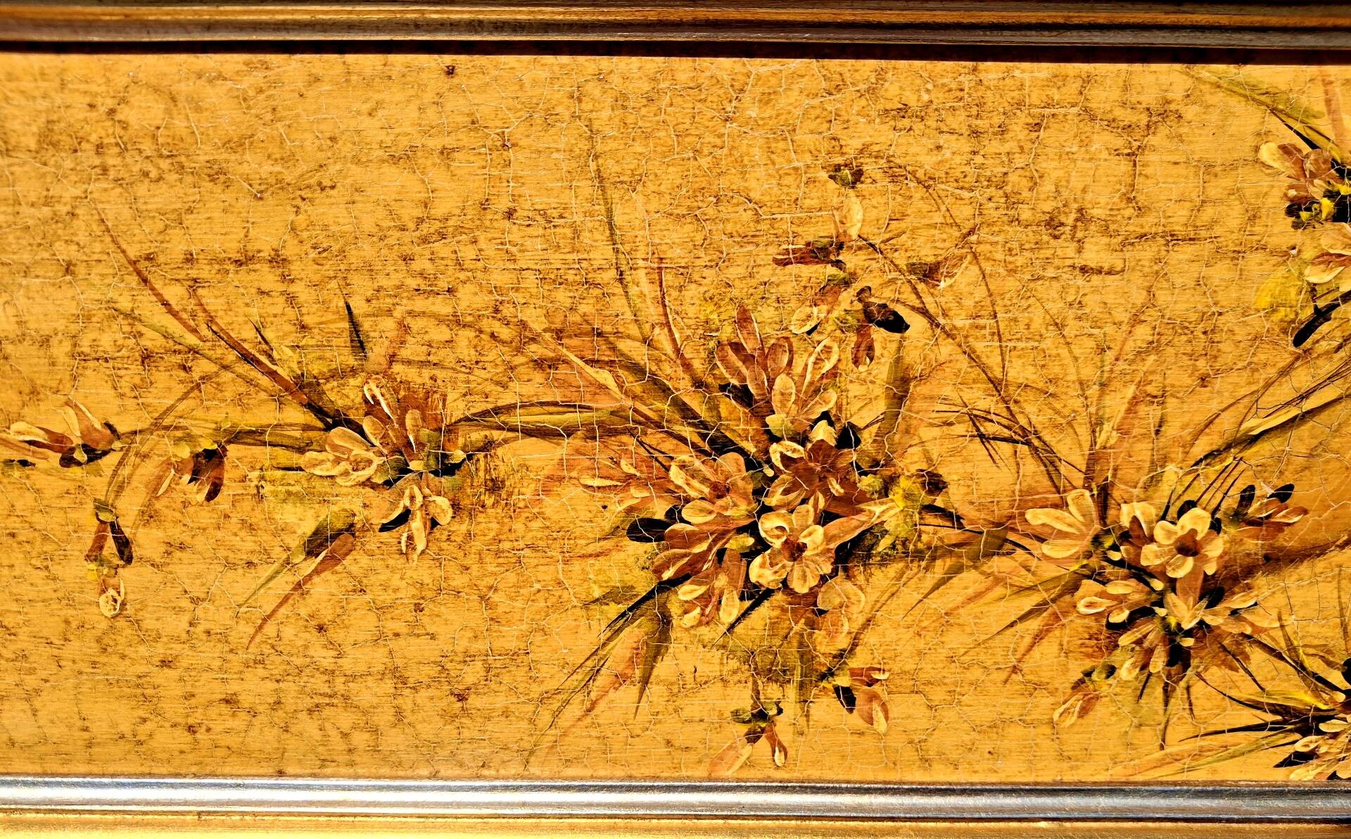 Vintage Venetian fresco, headboard, baroque art