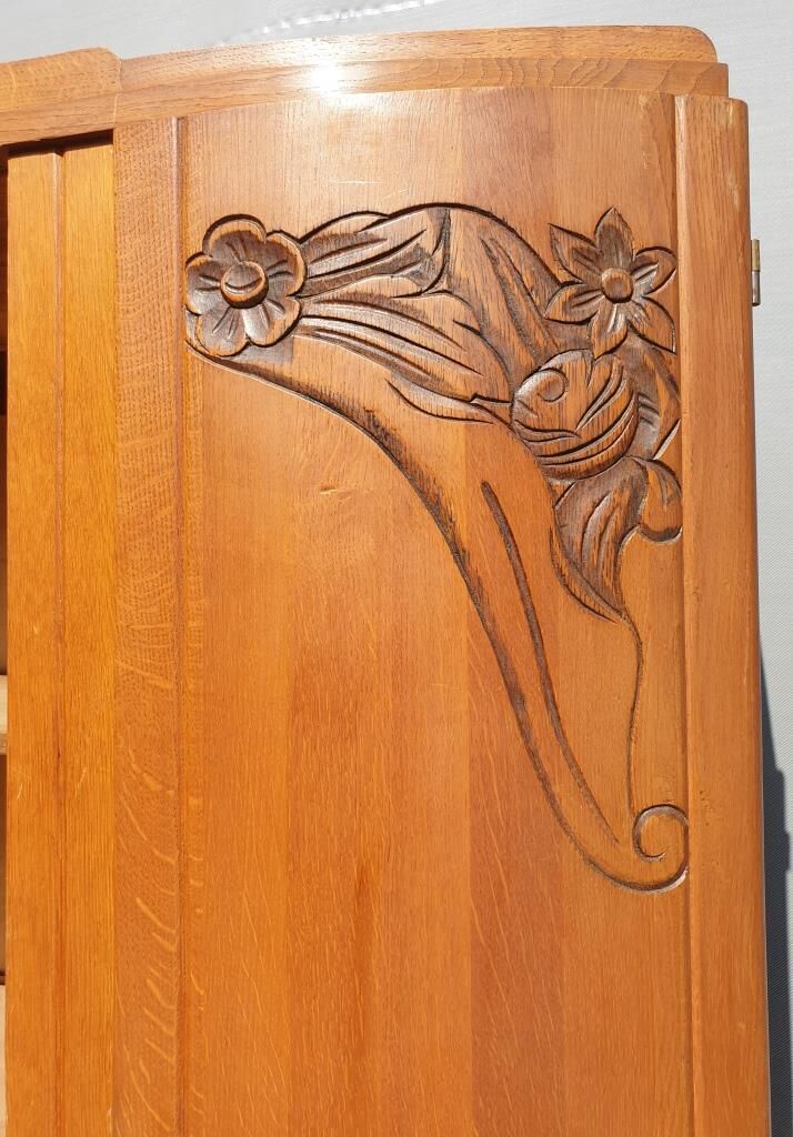 Library Art Deco cabinet curved lines L155