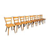 Set of eight german stick chairs from the 1950