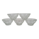 Set of 5 Moulded Glass Bowls with Floral Decoration – Circa 1970