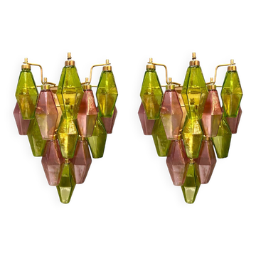Appliques en verre de Murano Poliedri, Italie, années 1980 - Ensemble de 2