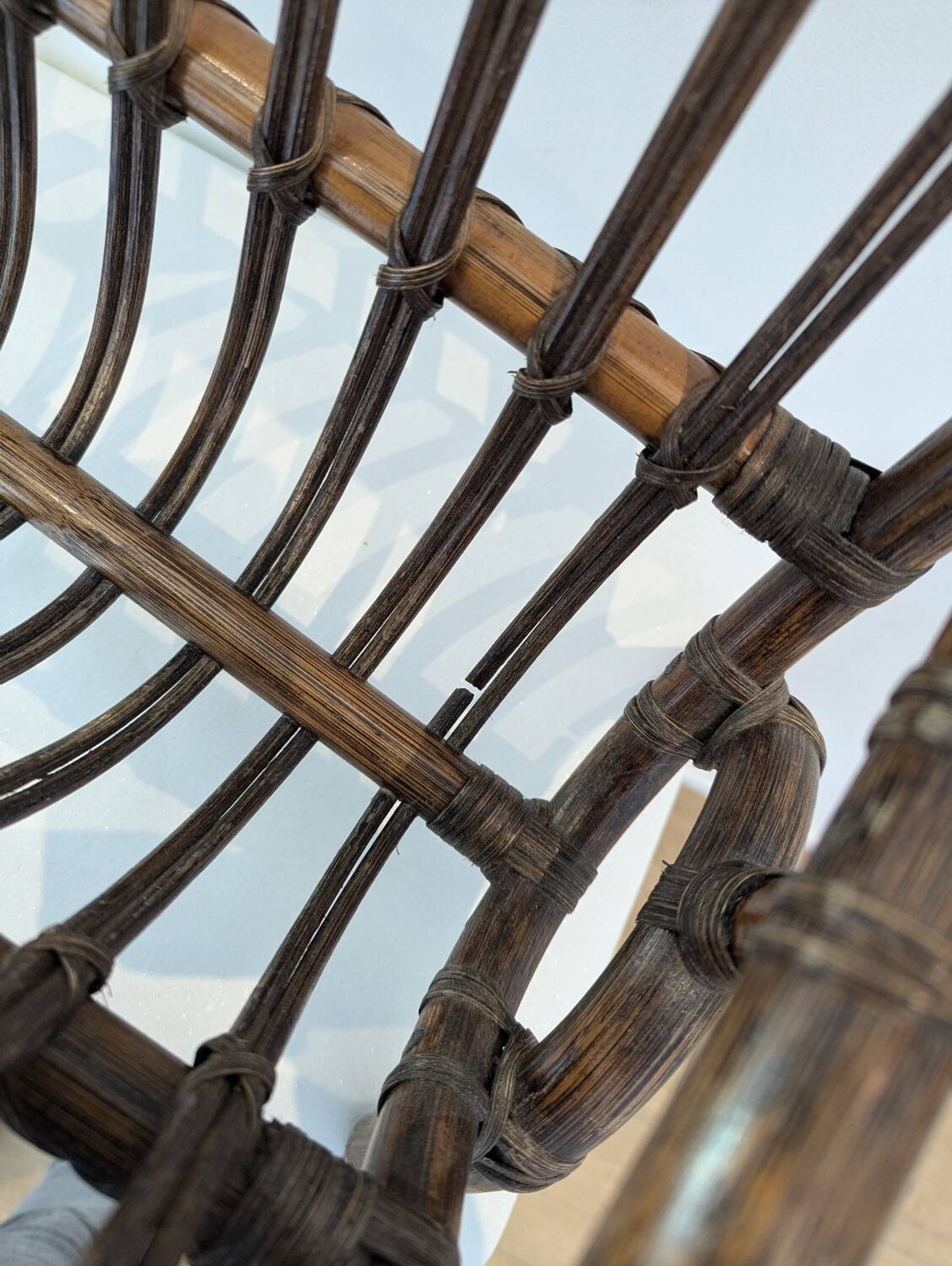 Vintage rattan magazine rack
