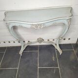 Louis XV style console in gray patinated carved wood