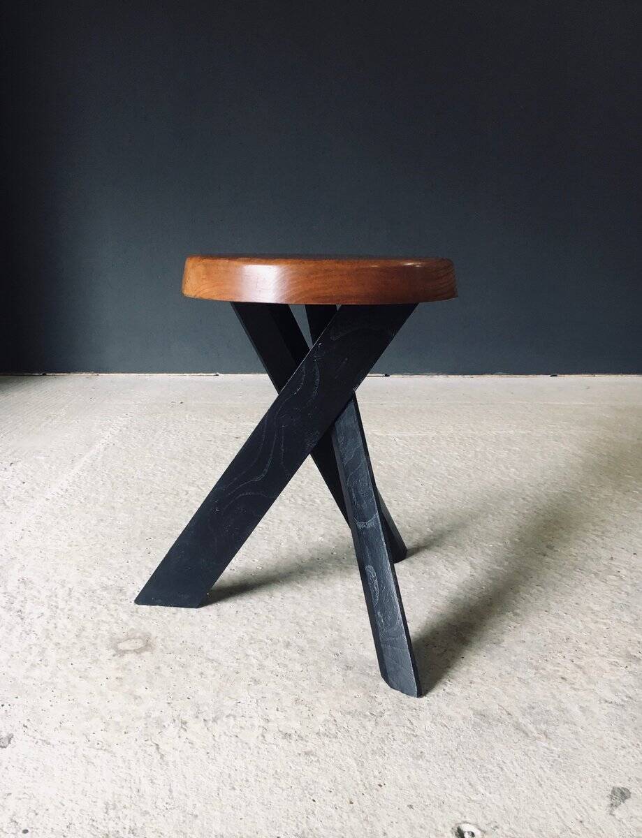 Modernist S31 Stool by Pierre Chapo, France, 1970s