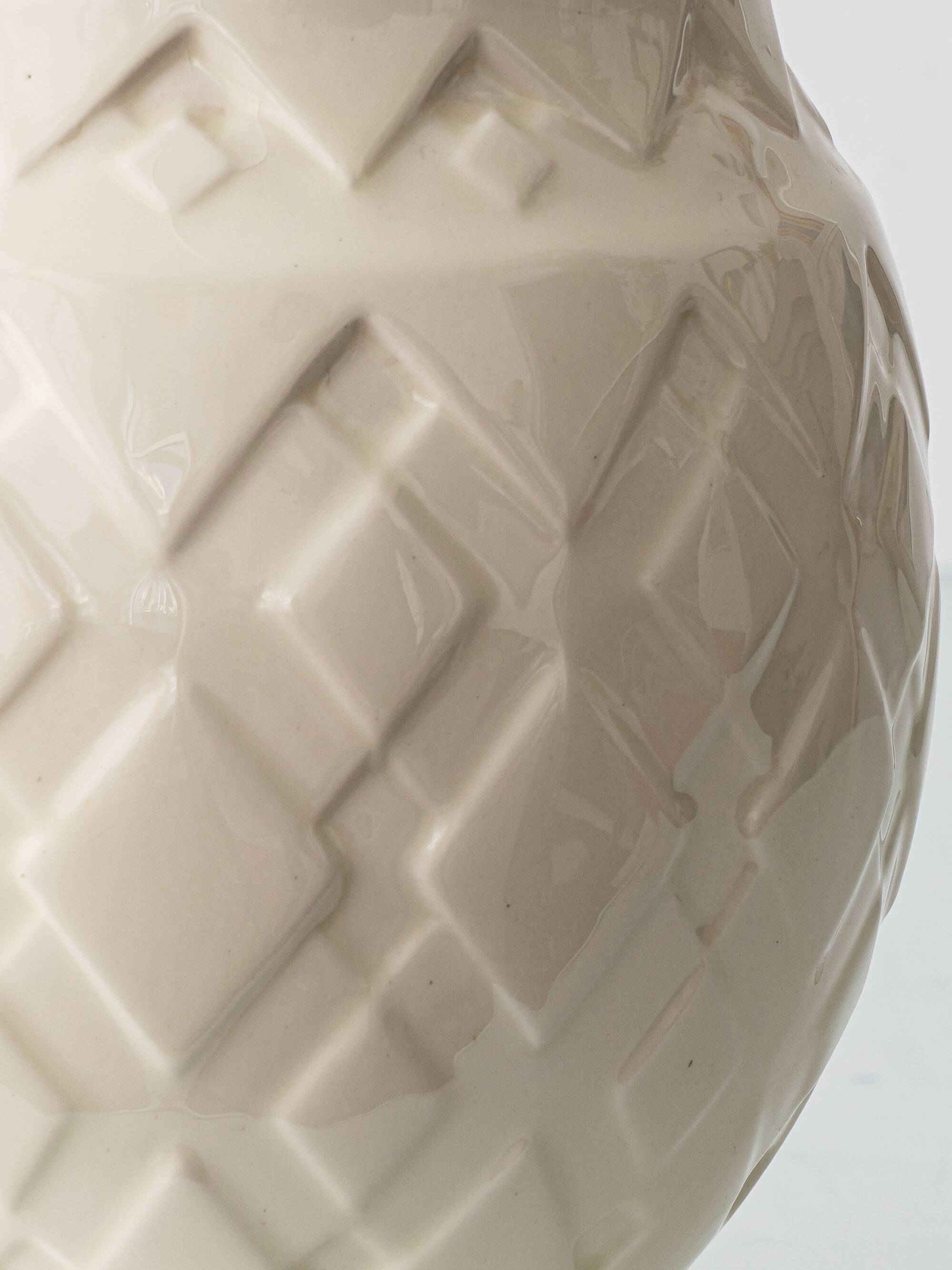 Charles Catteau Frères Keramis Pineapple Table Lamp, New Silk Shade