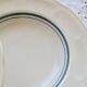 4 vintage ivory earthenware deep plates – double blue borders