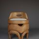 Chaise d'appoint en bois de palmier sculptée et fabriquée à la main, années 1970