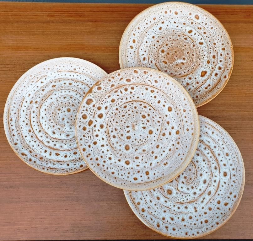 Set 4 flat plates Falcon vintage Niderviller special Pancakes