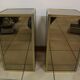 Pair of glass and nickel-plated brass tables from the 1950s