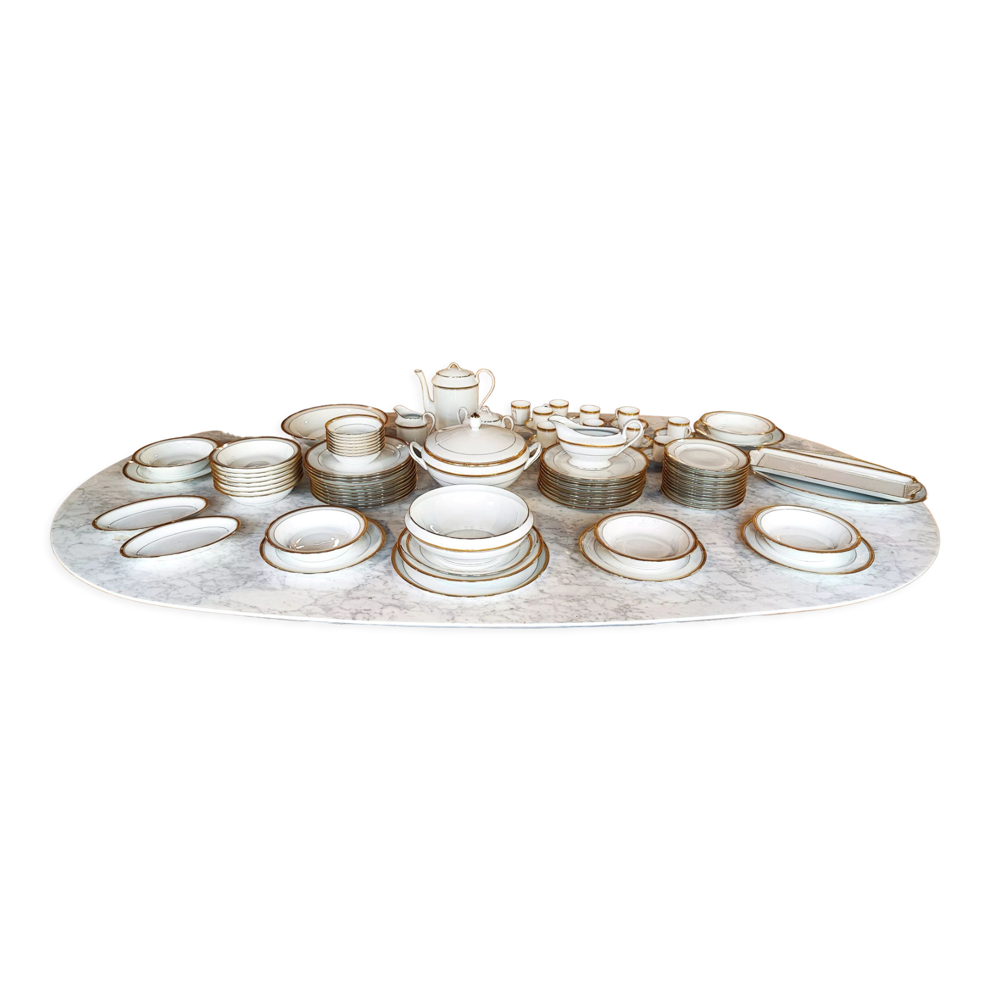 Limoges porcelain service 86 pieces gold 24K
