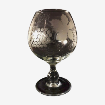 Rafraichissoir en verre soufflé avec décor de vignes fin du 19e siècle