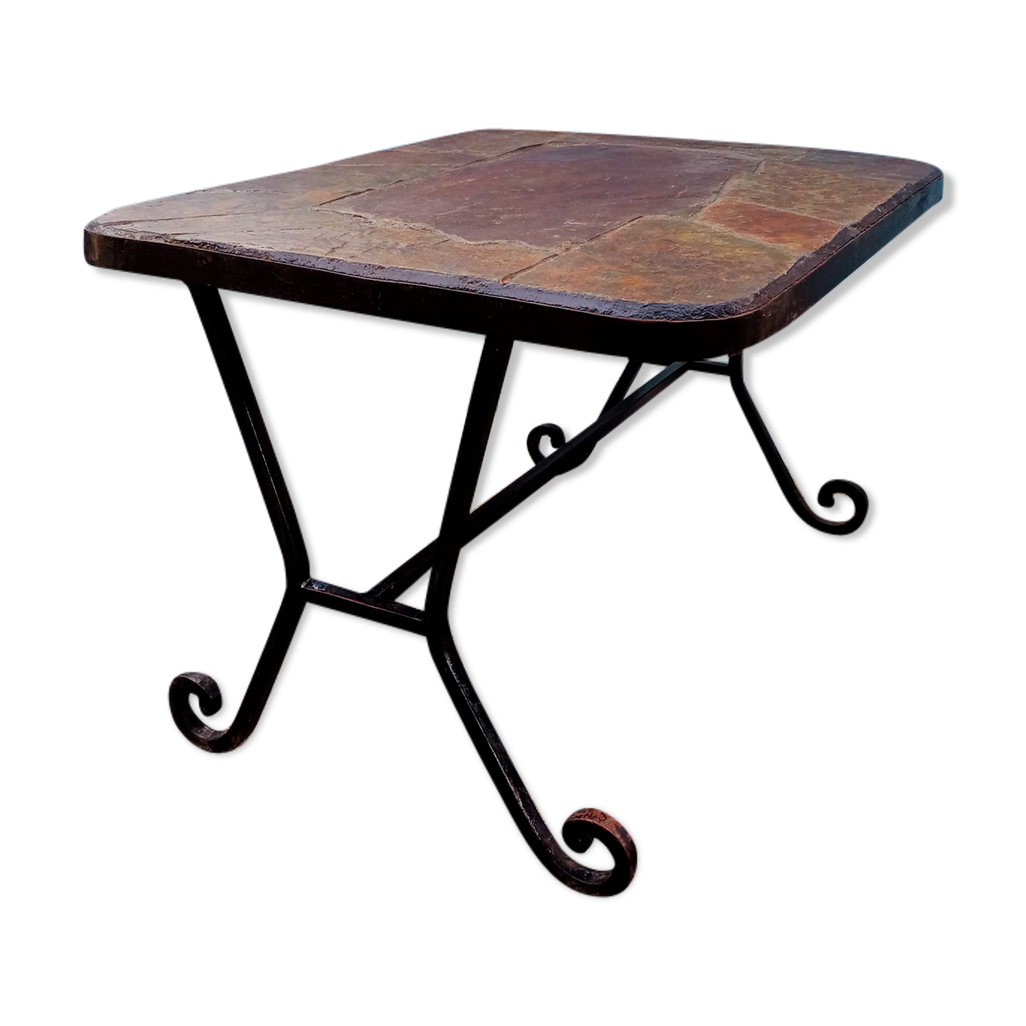 Table basse années 60 fer forgé