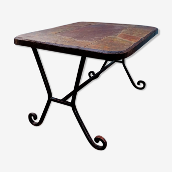 Table basse années 60 fer forgé