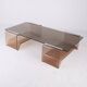 Table basse en plexi fumé et verre, Michel Dumas, France, 1970