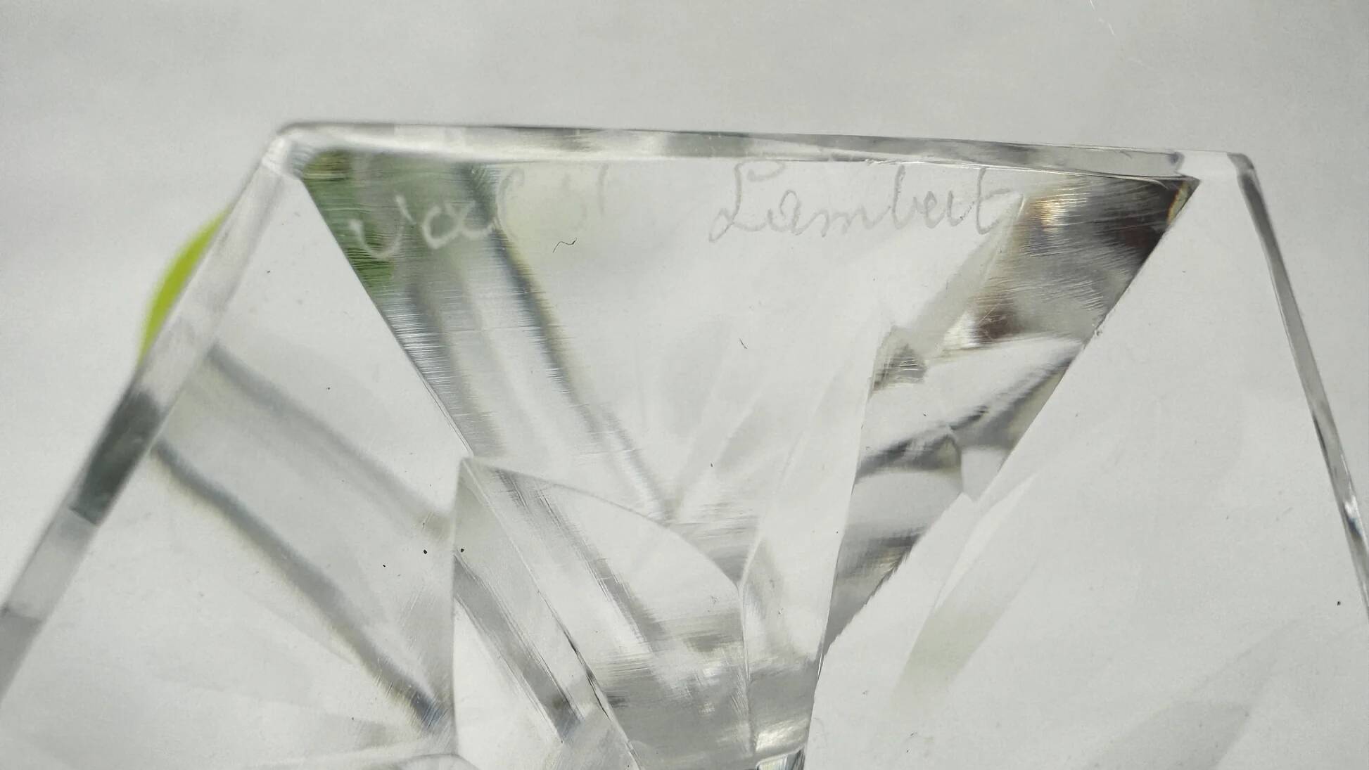 Val Saint Lambert, 6 coloured crystal Roemer glasses, 19 cm