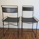 Paire de chaises acier métal perforé design années 80