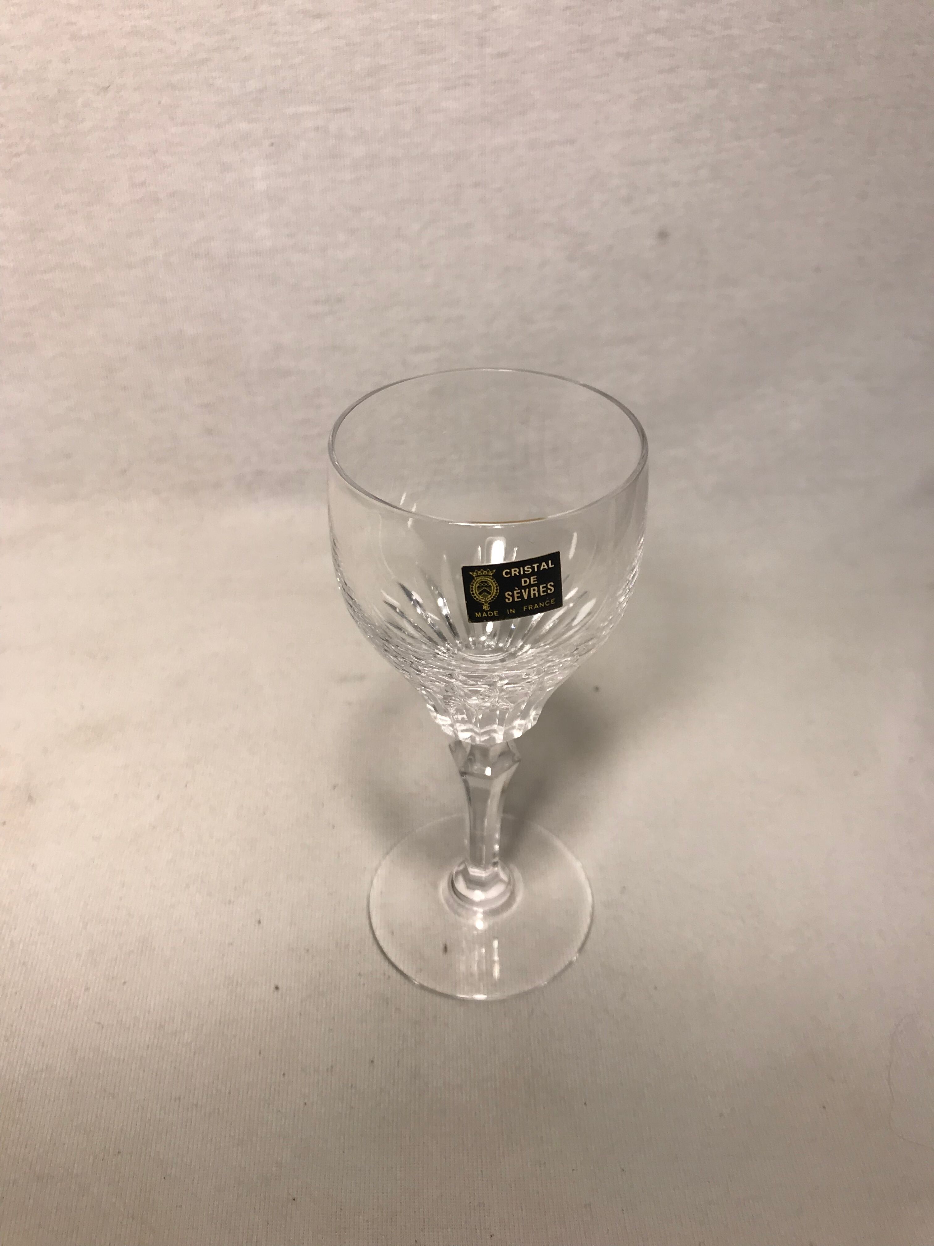 Set of 12 crystal port wine stemware of sevres France