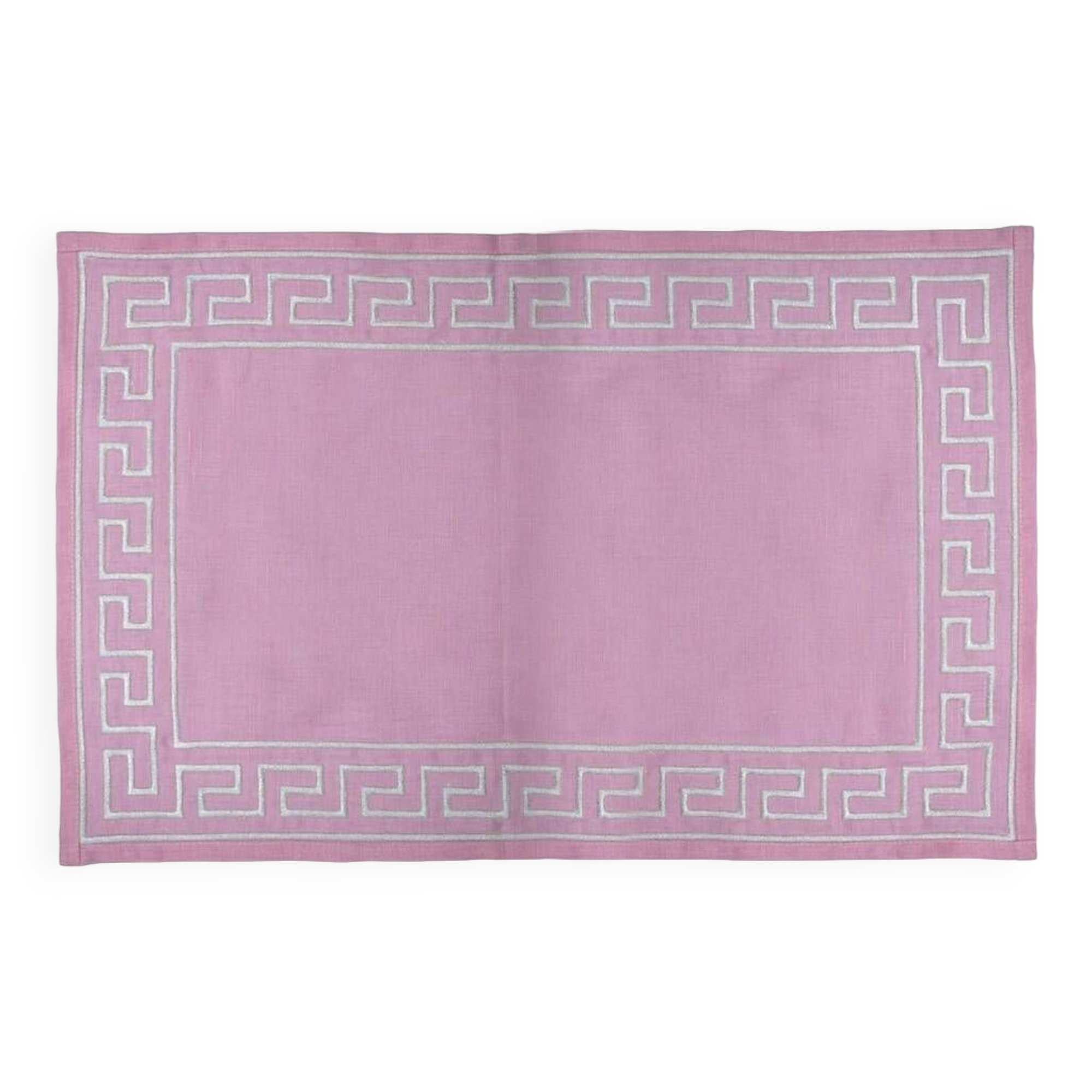 Pink embroidered Greek placemats