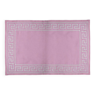 Pink embroidered Greek placemats