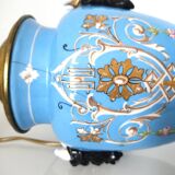 Lamp foot blue vase heads of fauna