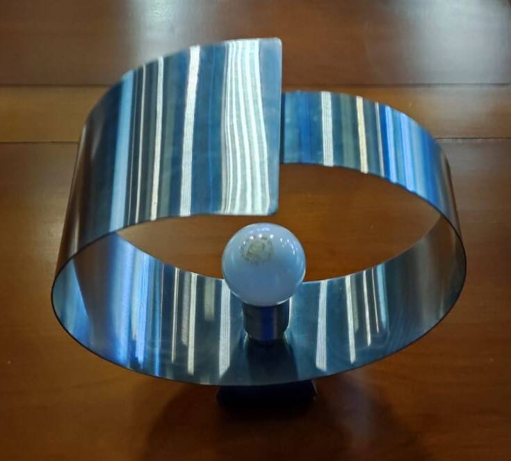 Vintage brushed aluminum wall lamp 1970s