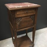Wooden and marble bedside table éé