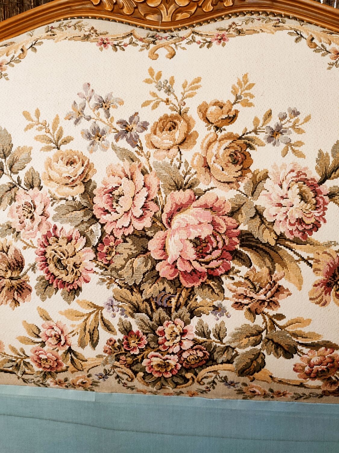 Bohemian headboard with tapestry