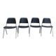 4 black and aluminum chairs by Don Albison for Knoll