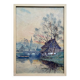 Watercolor Painting "Landscape at the River at Dusk" early 20th century