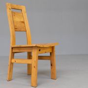 Ensemble de chaises de salle à manger en bois de pin des années 70 / 4