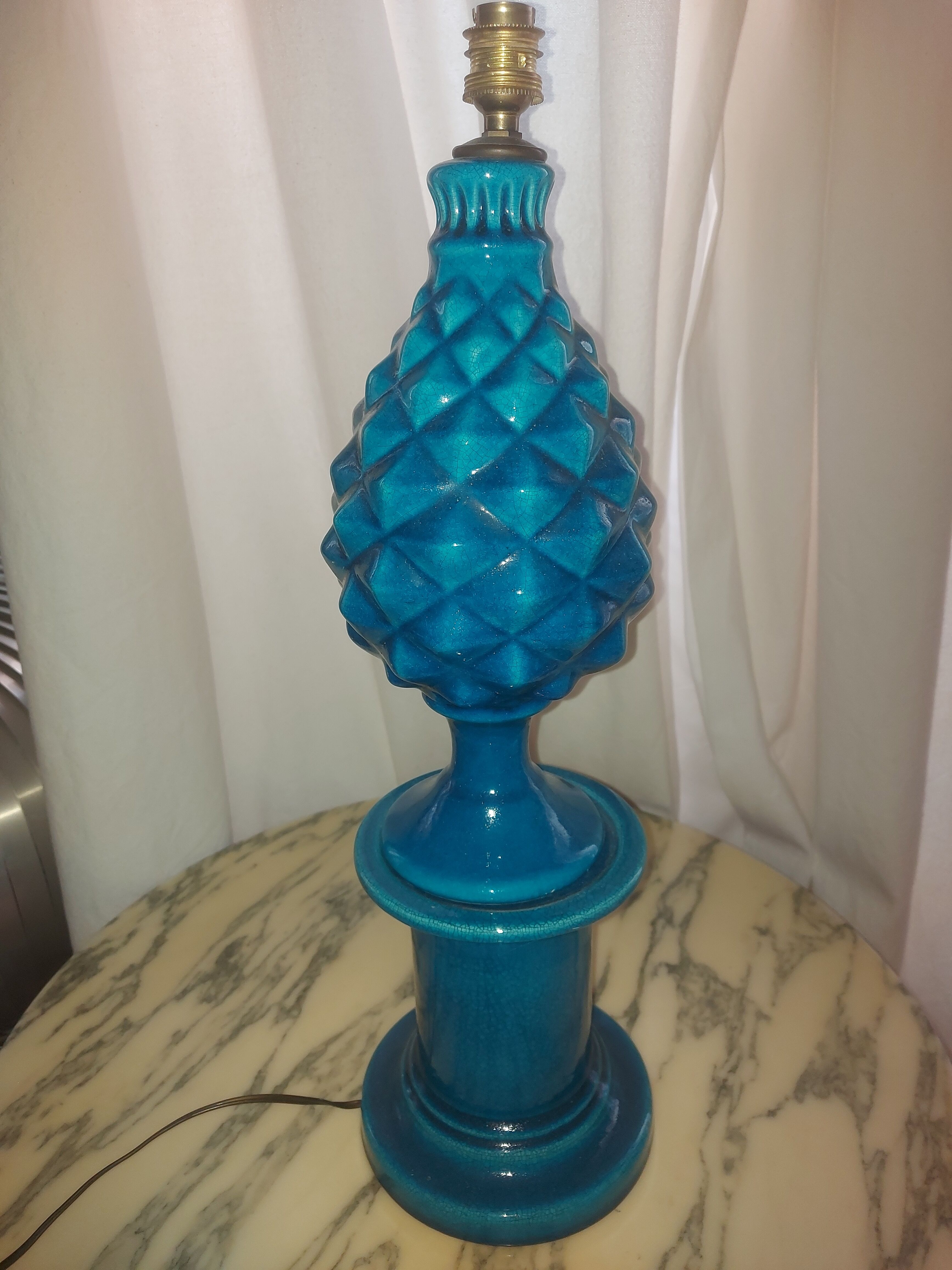 Pol Chambost ceramic pineapple lamp base