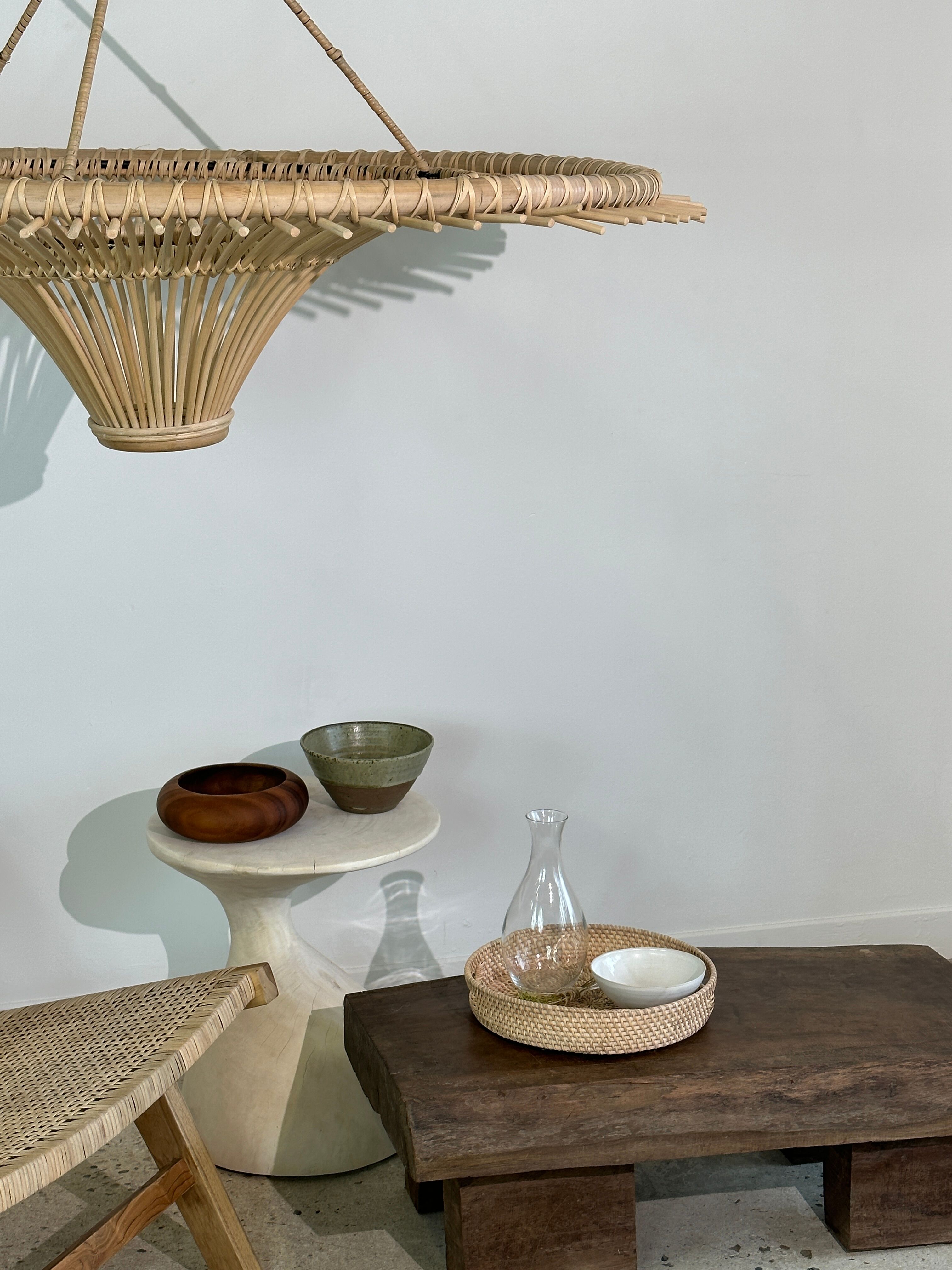 Suspension rattan saucer iron frame D:120 H:60