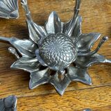 Flower candle holders, lotus ashtray with removable petals, 1960s.