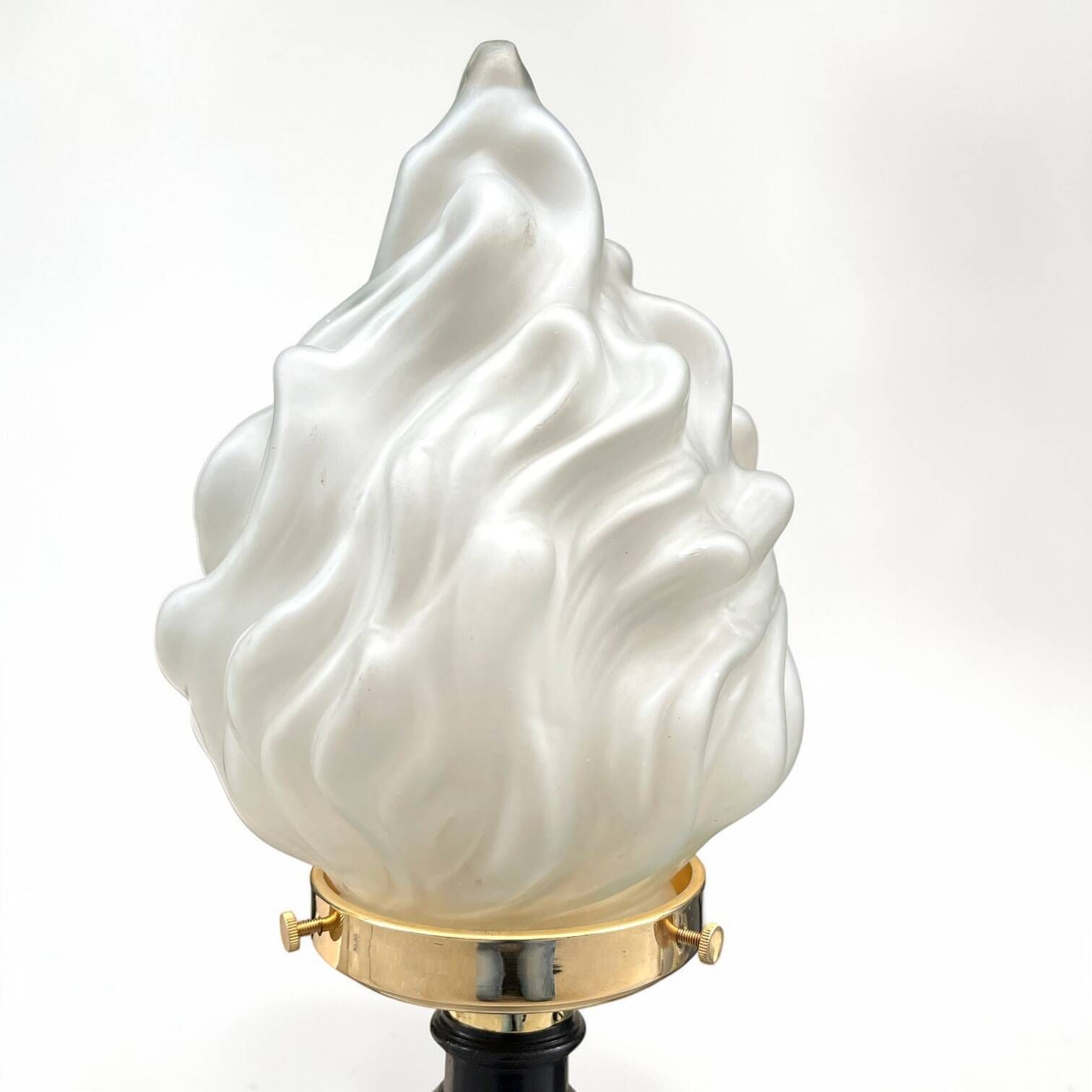 Art Deco torch lamp with flame globe and Napoleon III base - torch lamp